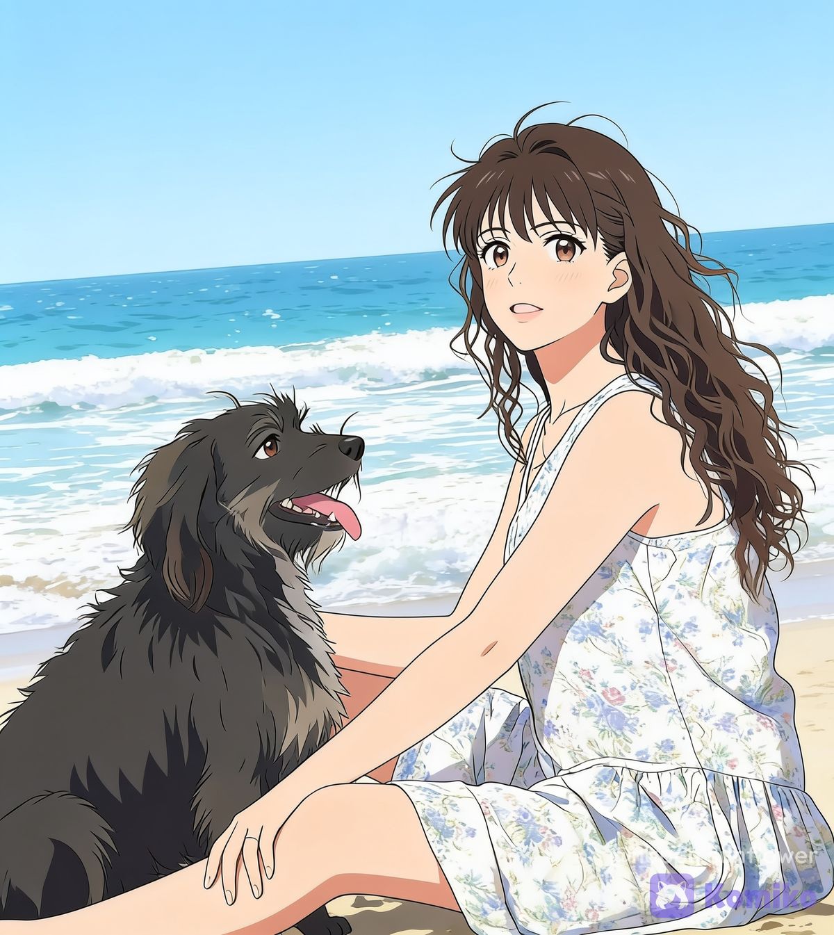 Marimar and Pulgoso anime style