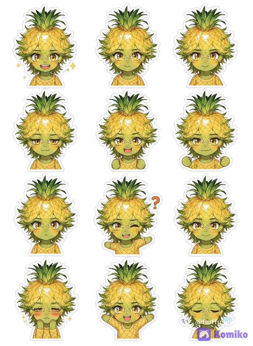 Ananas kun sticker's