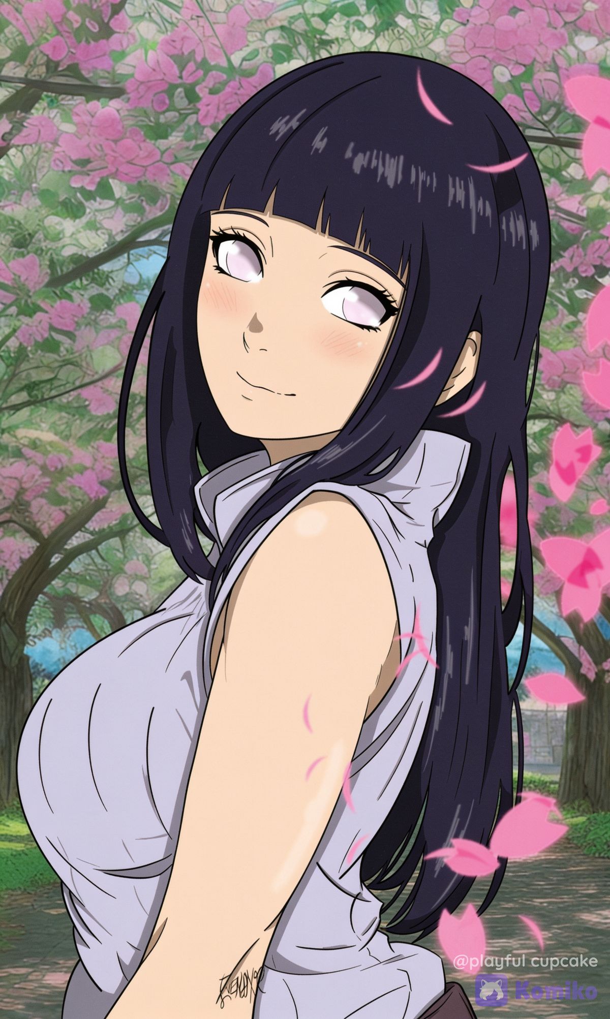 Hinata Hyuga in anime style