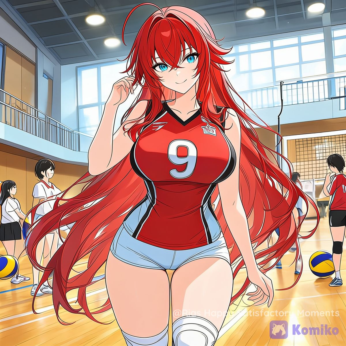Rias in the school gymnasium