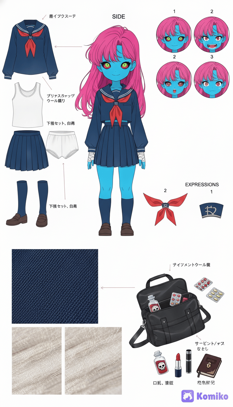 [OC] Haruka Saionji Detailled Character Sheet