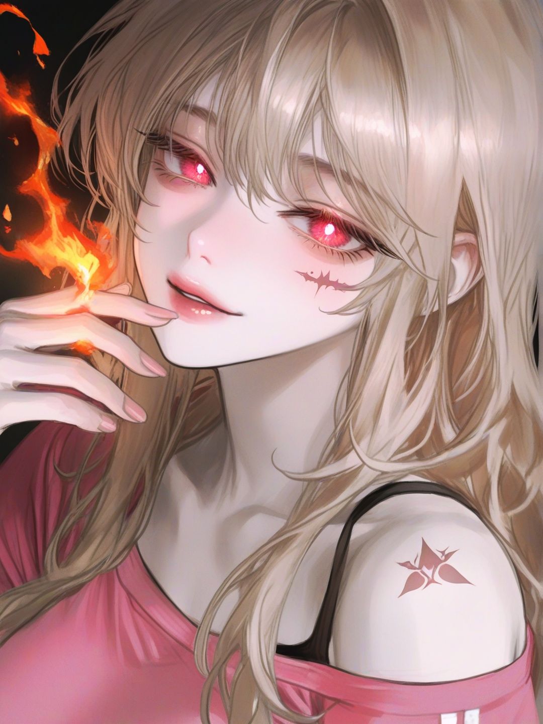 Girl with evil eyes