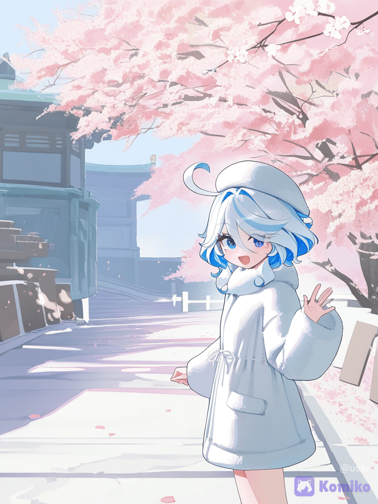 Фурина в цветущей сакуре 🌸💙