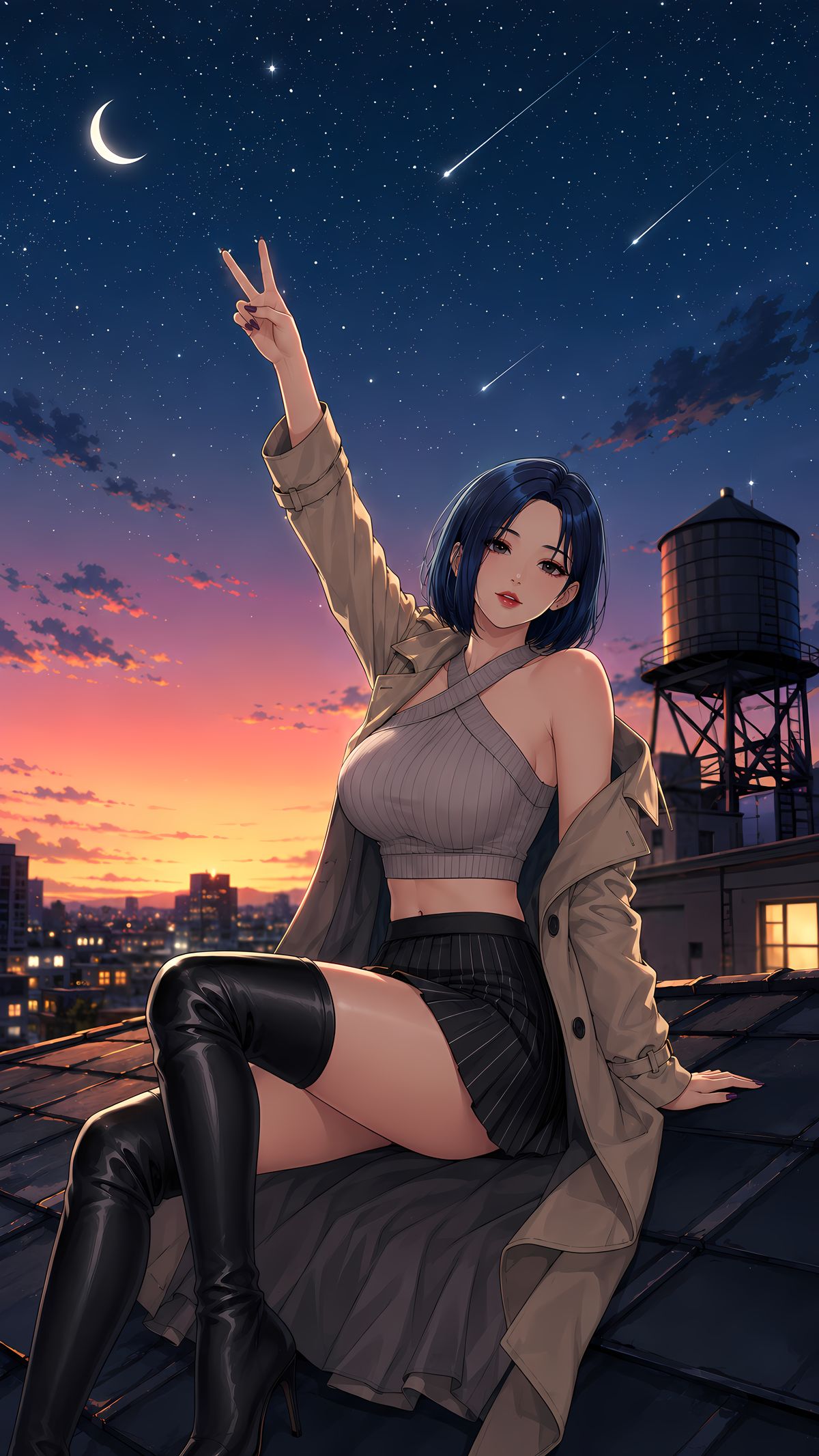 Chasing shooting stars under a twilight sky....💫