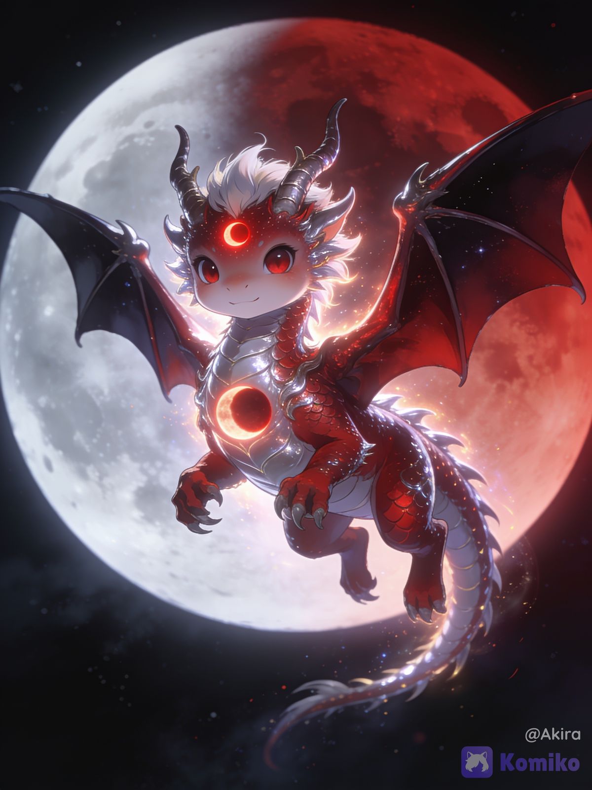 Cute Dragon ☀️🌎🌓 (Lunar eclipse)