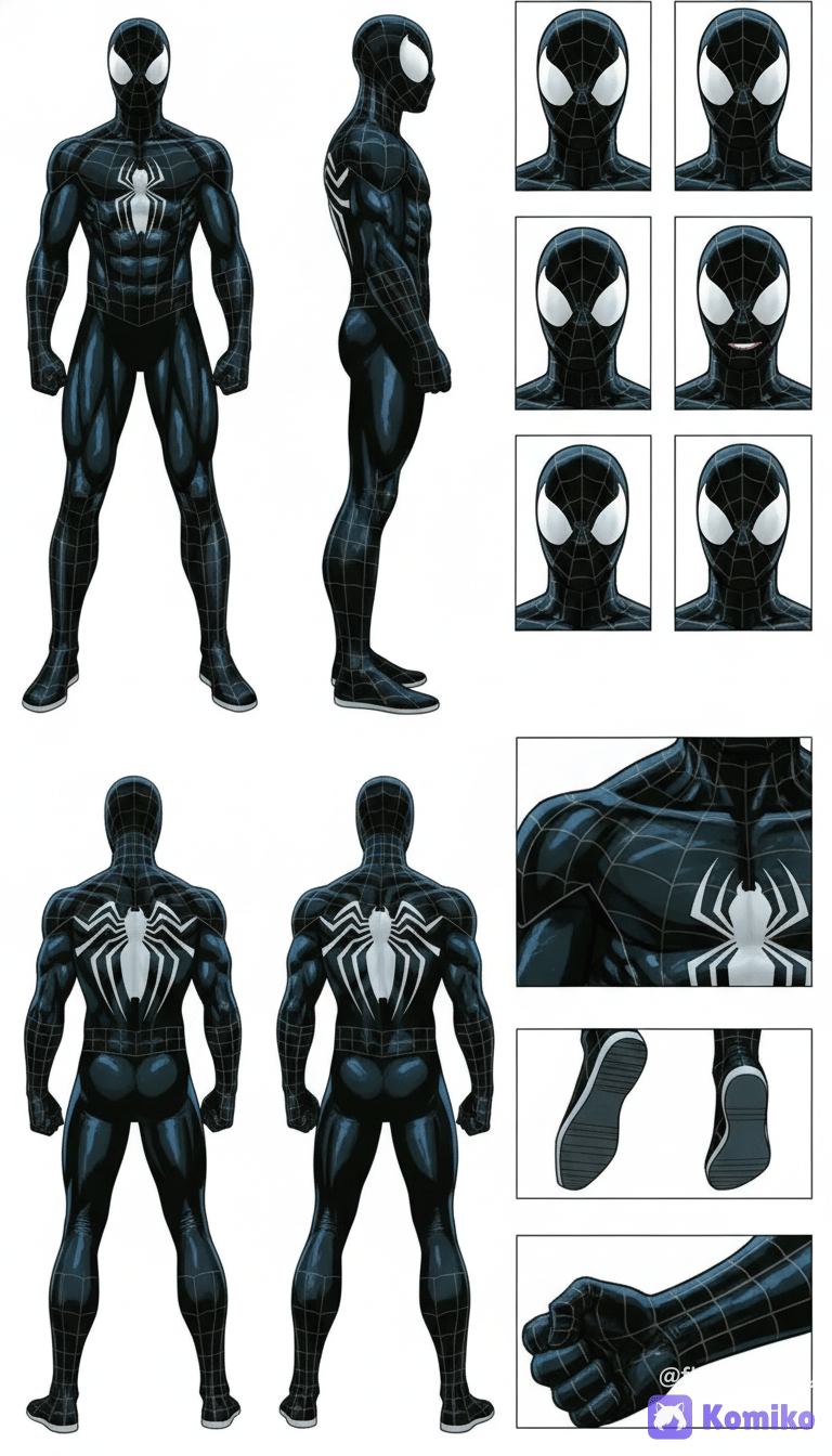 Black Suit Spidey Turnaround 🕷️🖤