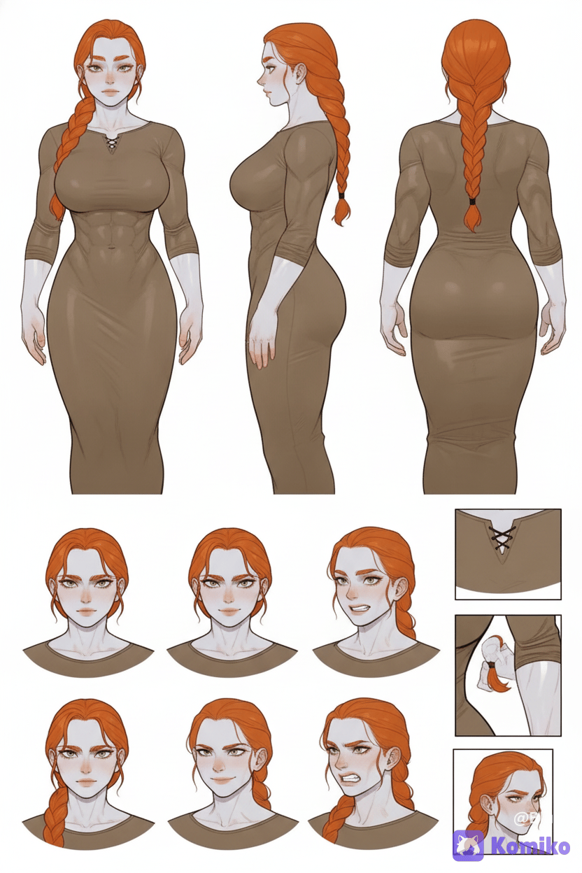 Braided Redhead OC Turnaround ✨