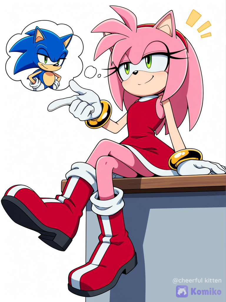 Amy pensando en Sonic