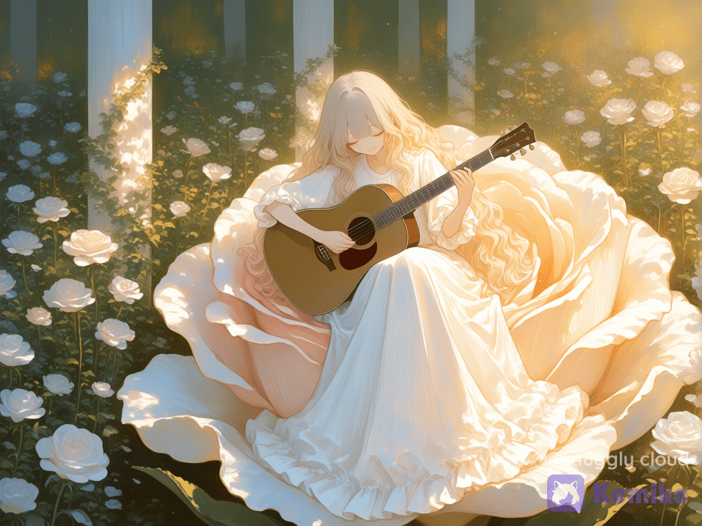 Luminous Rose in the Night