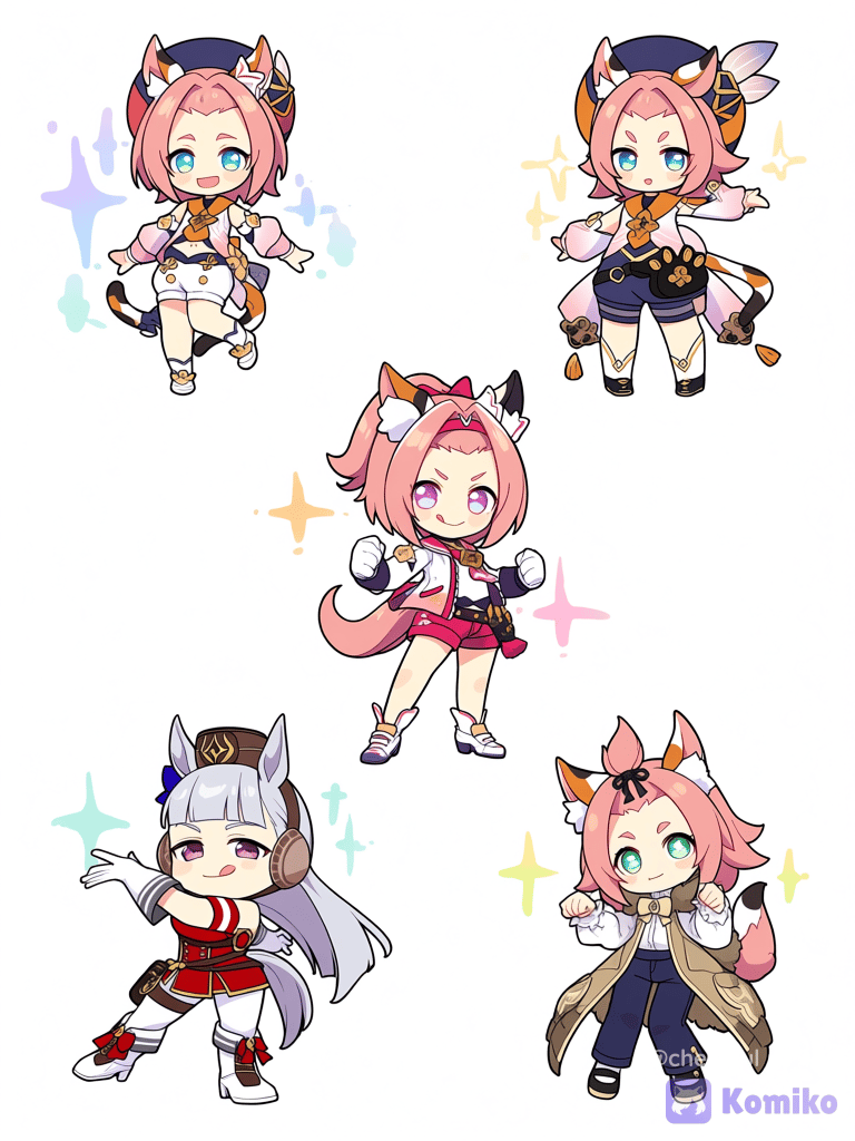 Umamusume and Genshin Impact crossover fanart