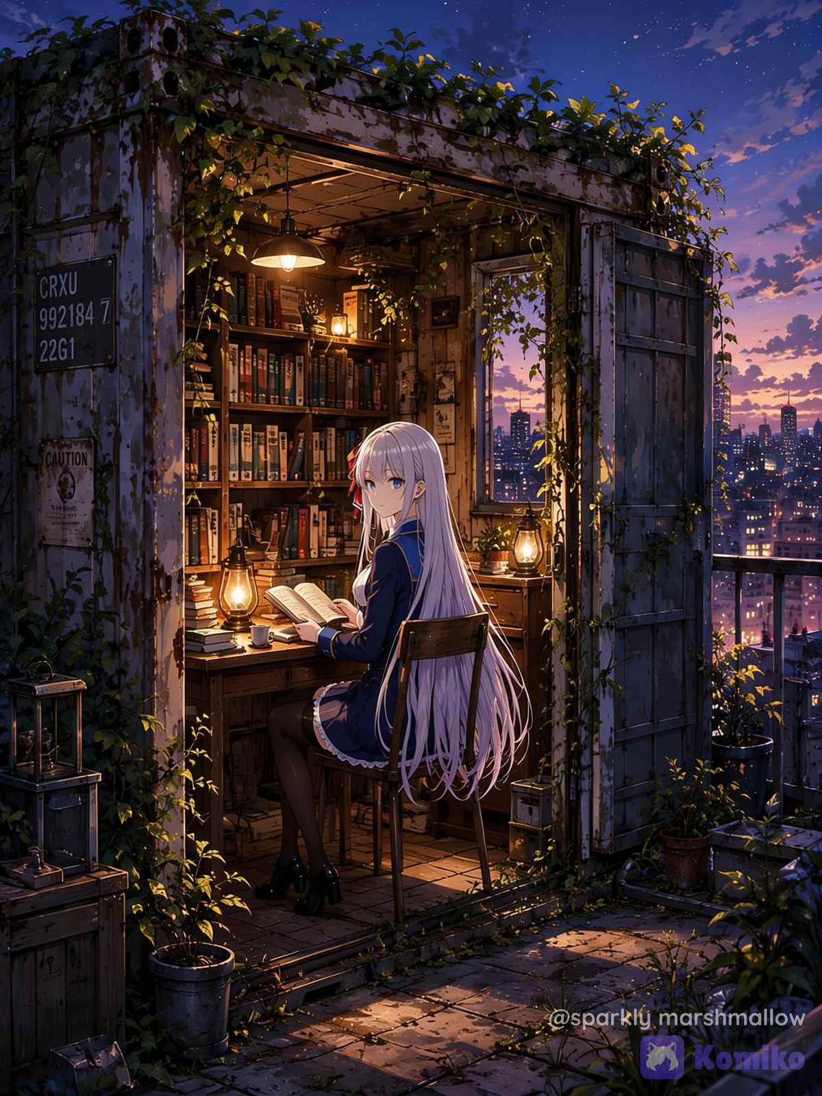 “A hidden place, countless books, and a little peace away from the world.” 📖🌙