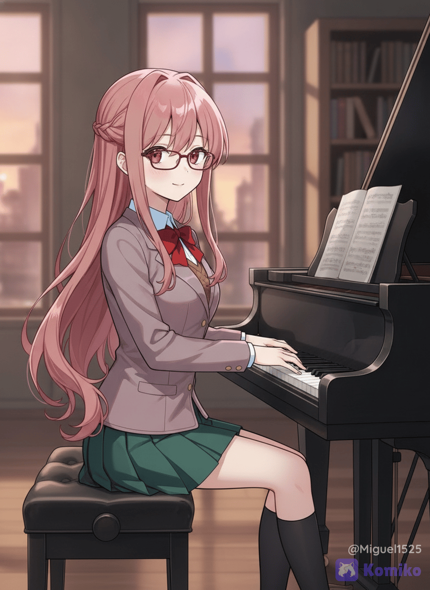 Lumi (tocando el piano)
