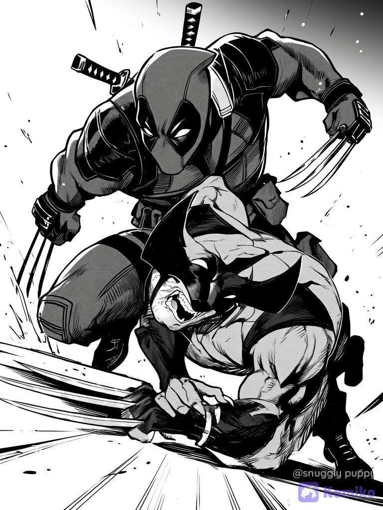 Deadpool golpea a wolverine