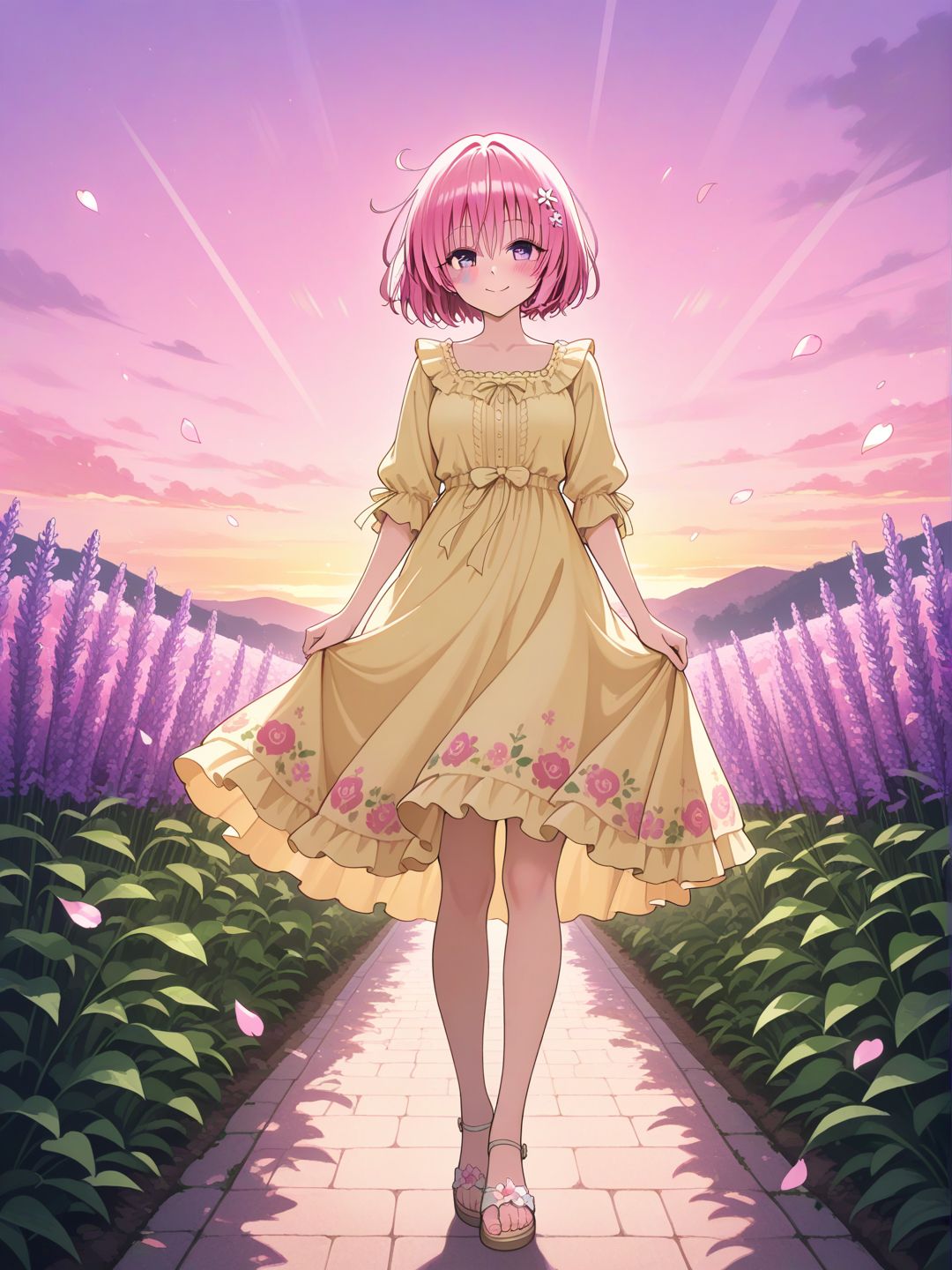 Momo y el Encanto del Atardecer 💛🌸