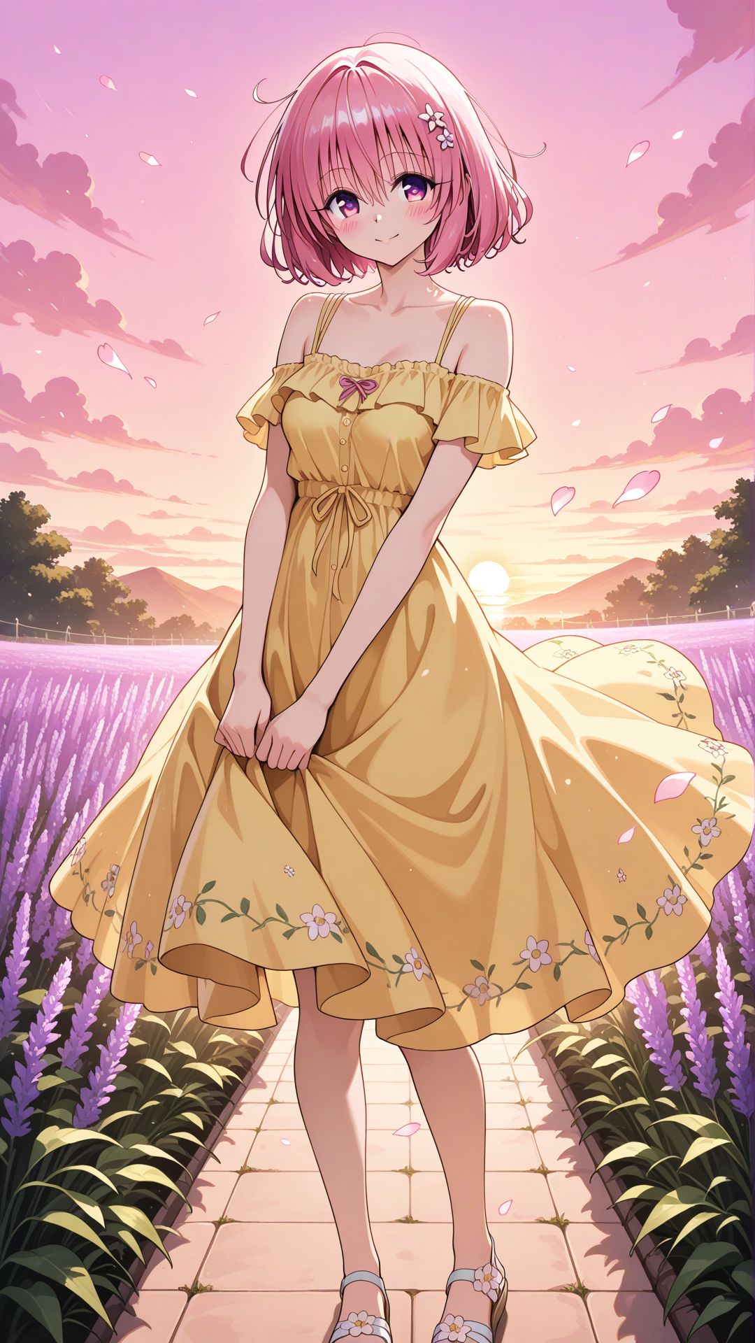 Momo y el Encanto del Atardecer 💛🌸
