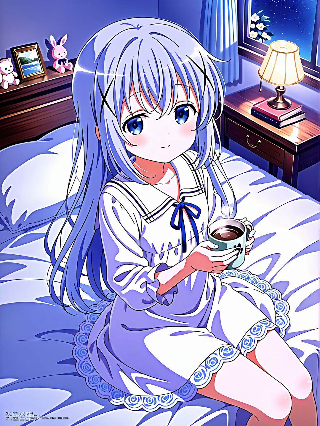 ☕ Chino's Cozy Night — A Cup of Warmth 🌙💙