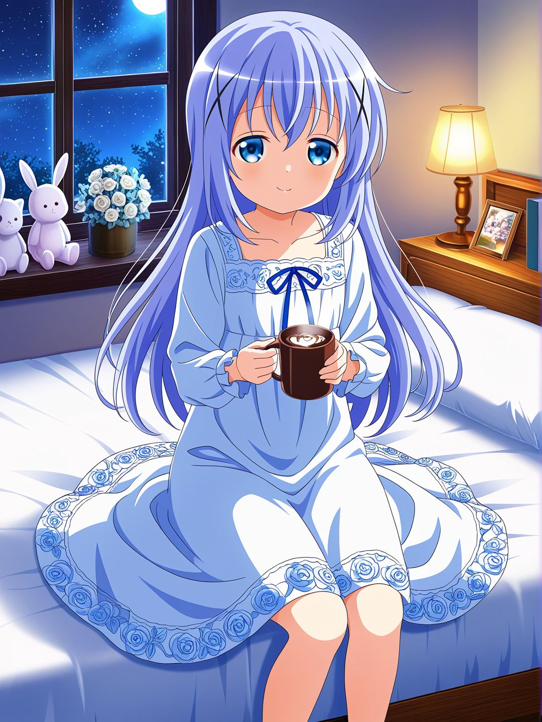 ☕ Chino's Cozy Night — A Cup of Warmth 🌙💙