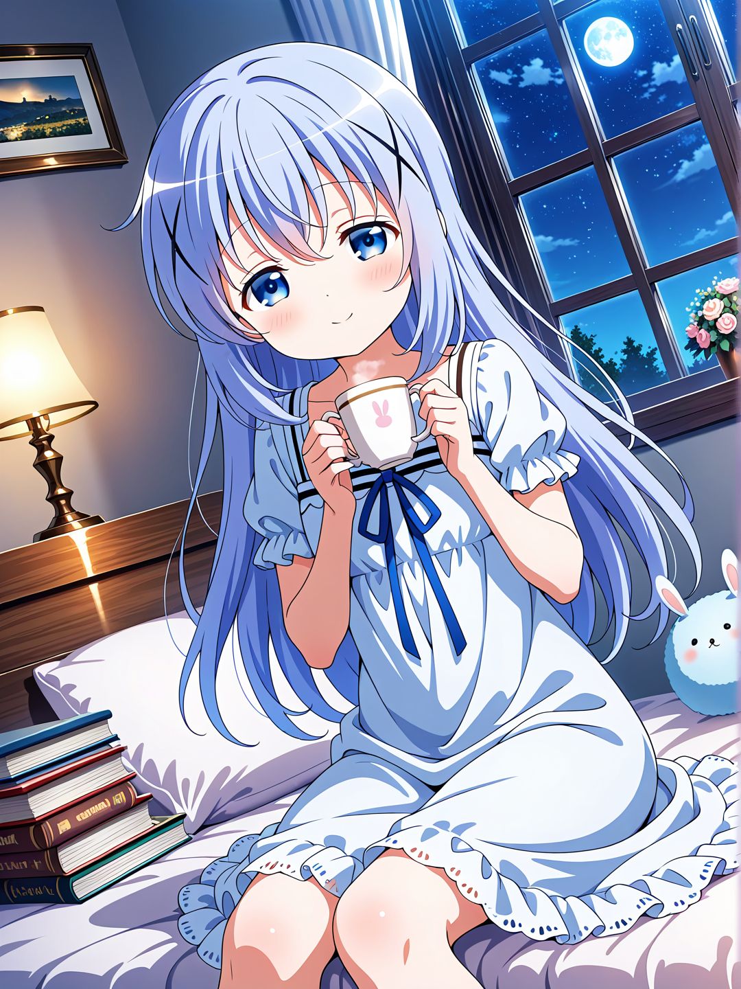 ☕ Chino's Cozy Night — A Cup of Warmth 🌙💙