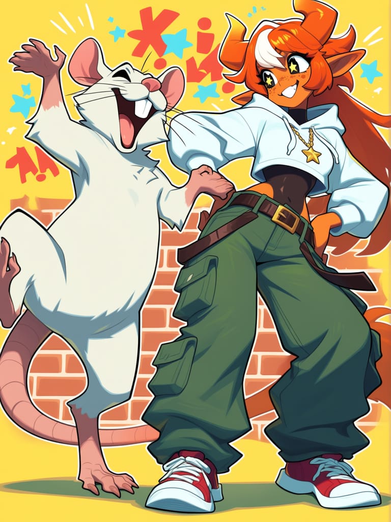 Dancing with a friend.
