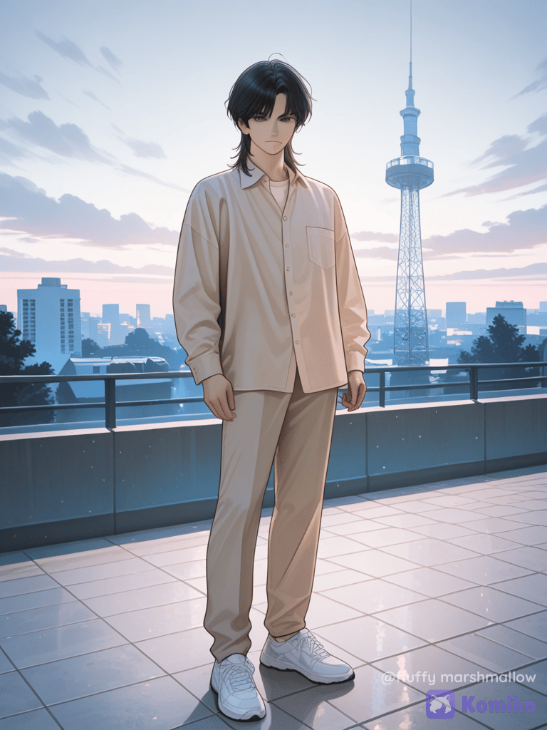 Rooftop Calm with Him 🌆