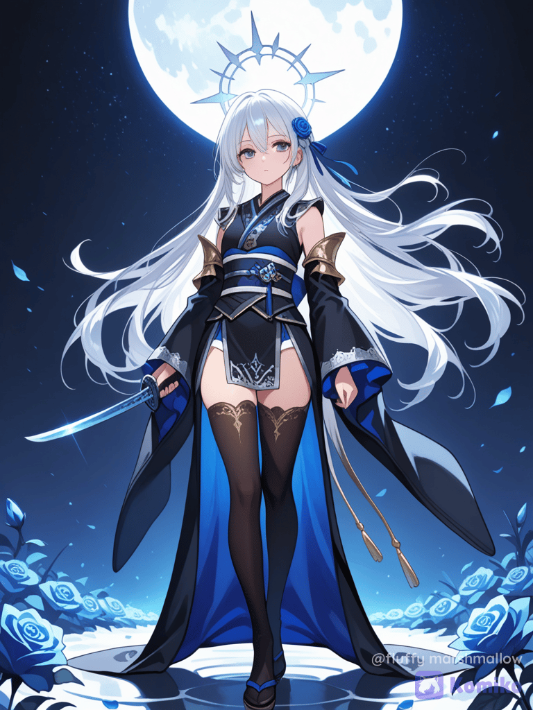 Moonlit Blue Rose Warrior 🌙💙