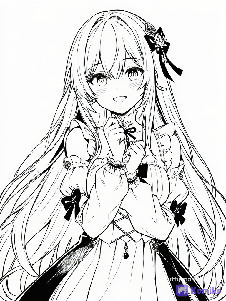 Lineart Cutie with Bows ♡