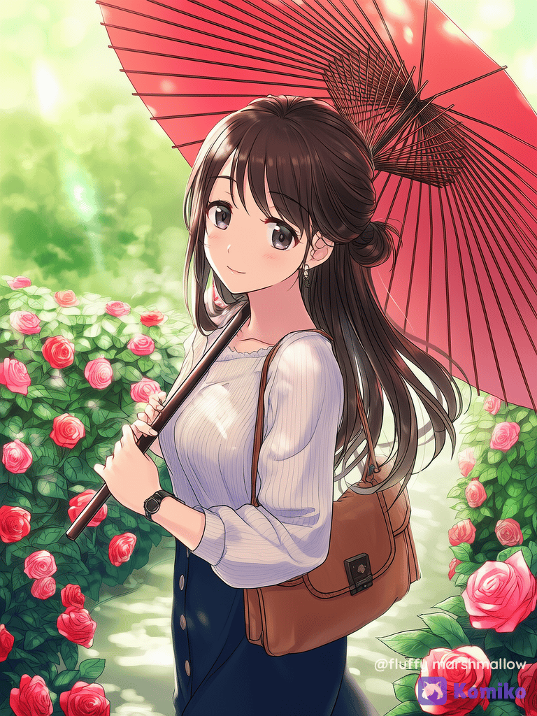 Rose Garden Stroll 🌹☂️