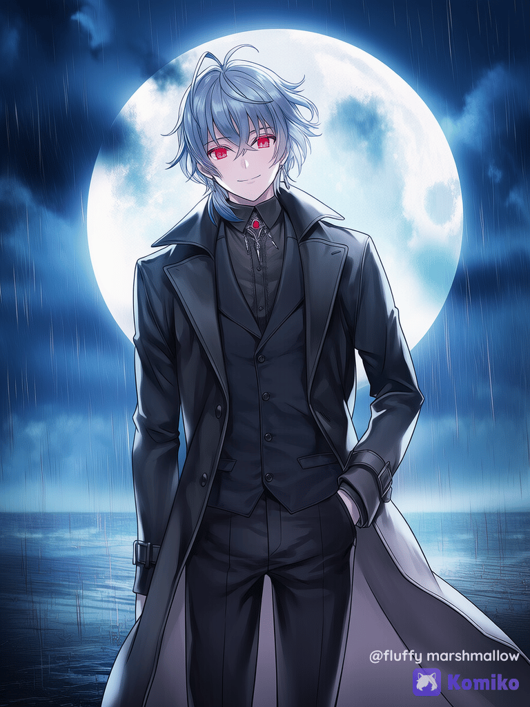 Moonlit Rainy Boy 🌕🌧️