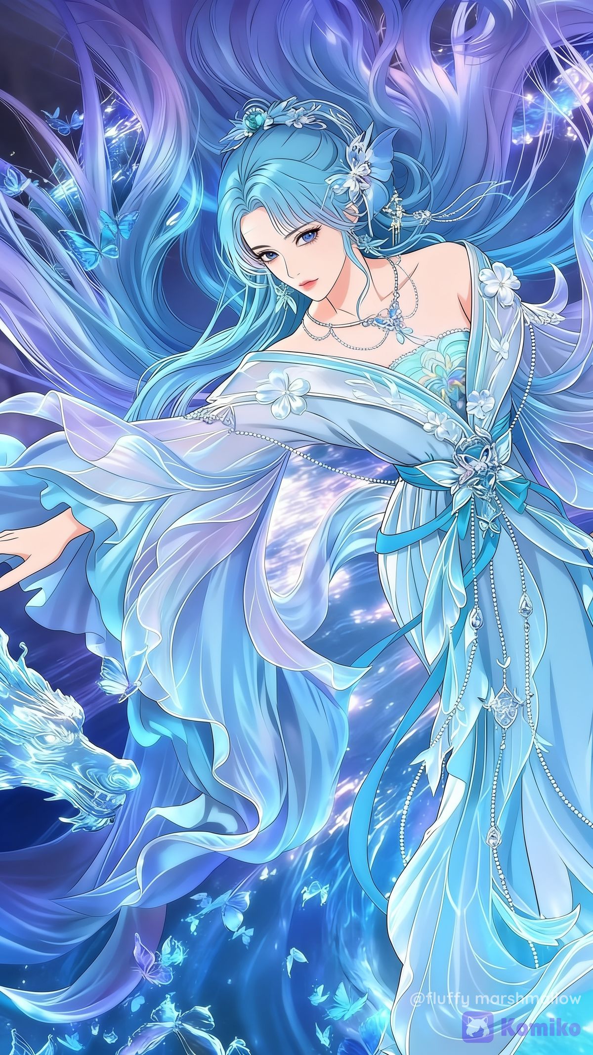Blue Dragon's Dreamy Muse 🐉💙