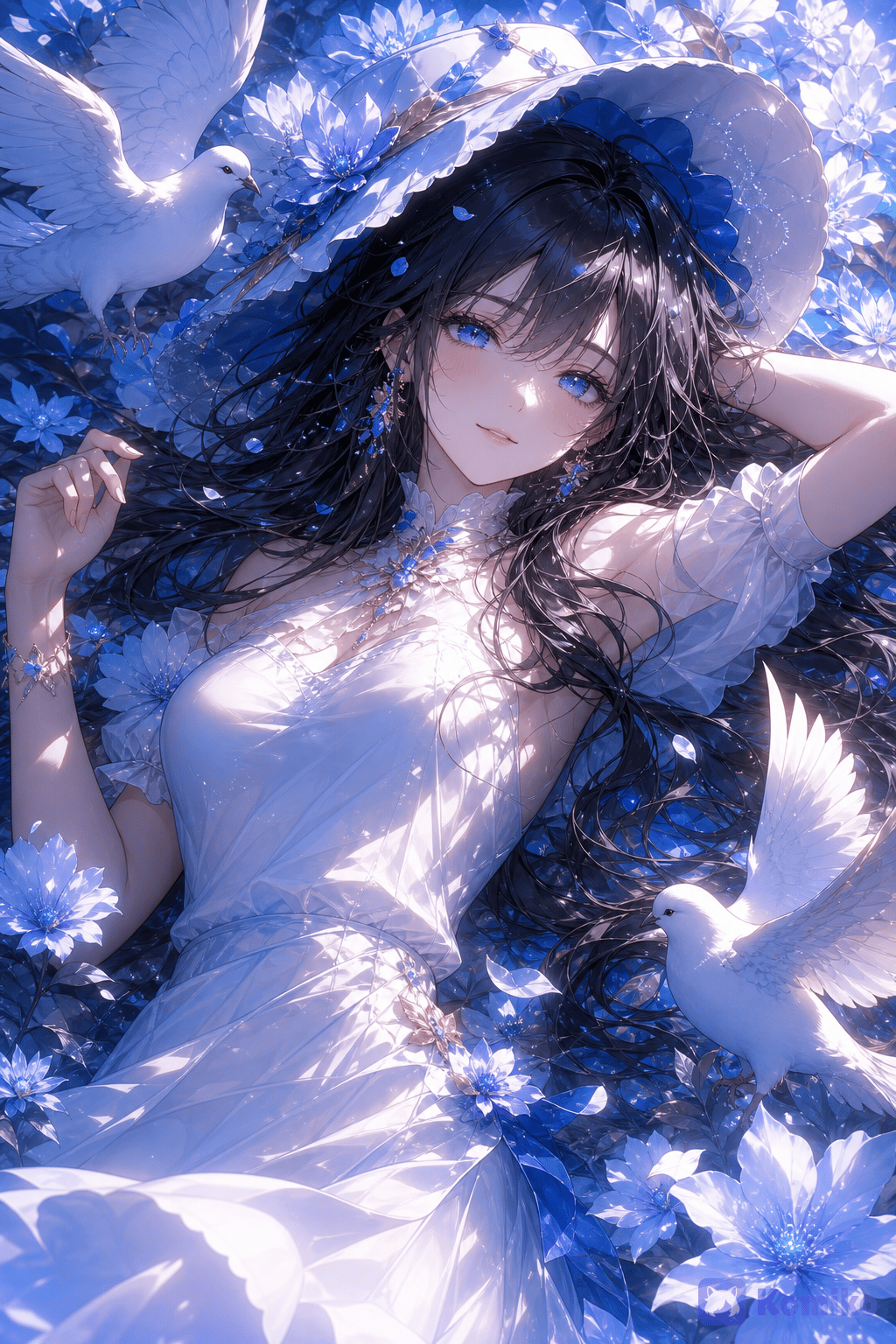 Drifting through a world painted in moonlight and blue dreams. 🌙💙
