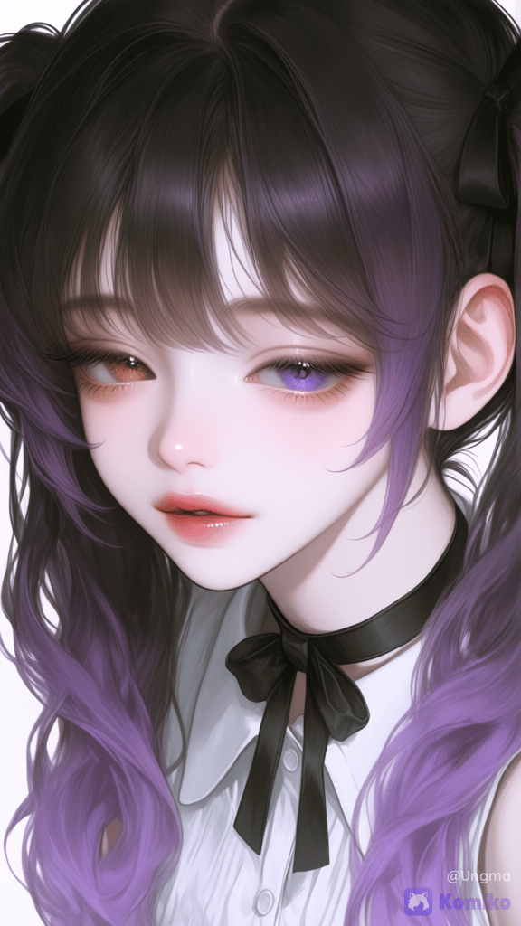 purple twin tails