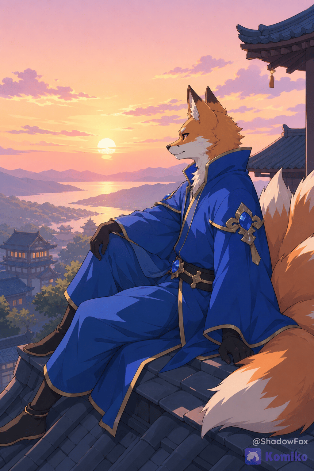 Emperor enjoying the sunset.