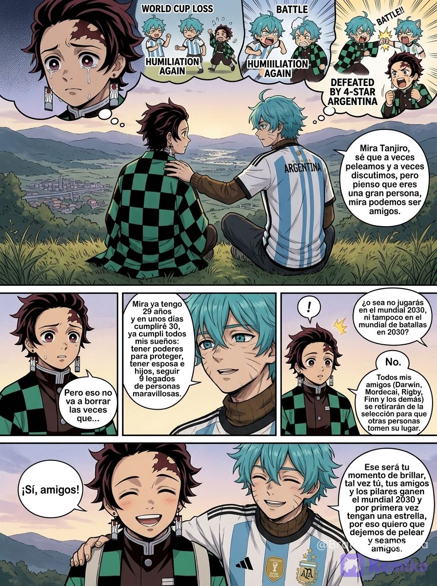 Gumball y tanjiro hacen las pases y son amigos
