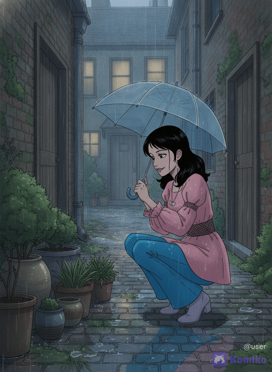 雨の日の炎ドール
