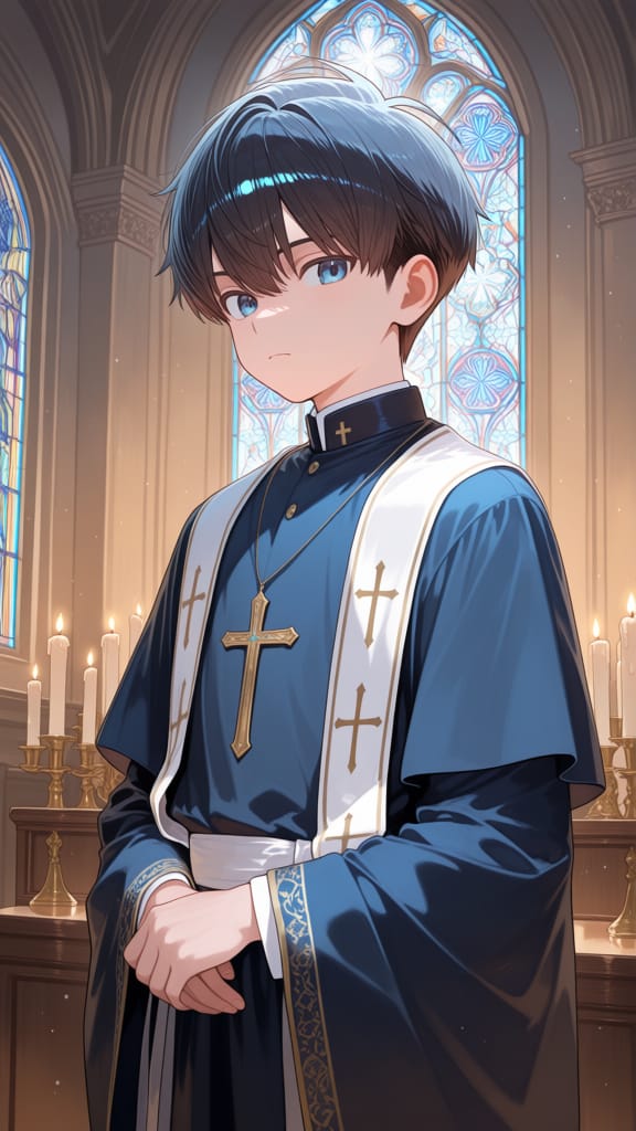 In a church.