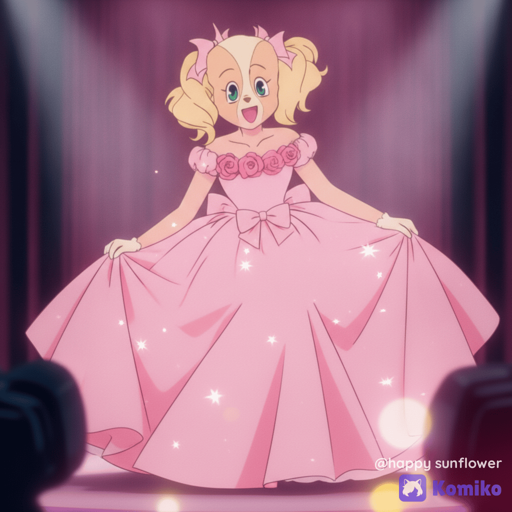 Sparkle pink dress infront of paparazzi