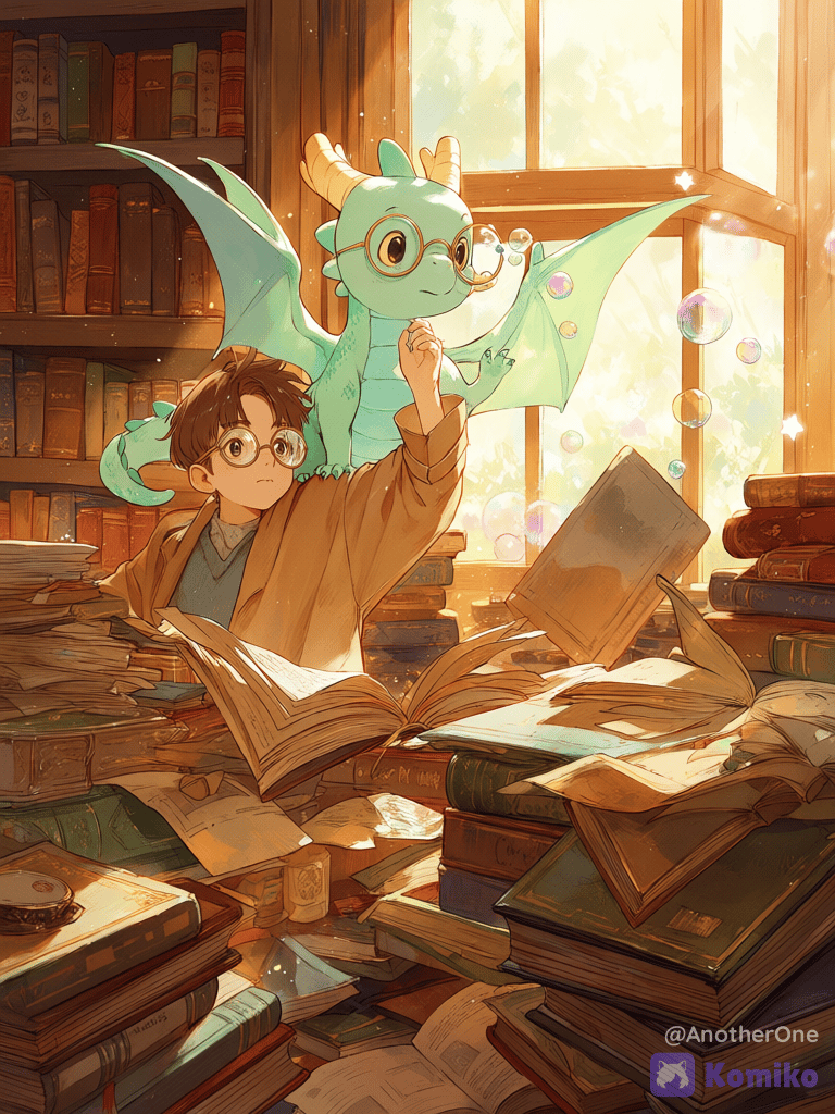 Boy and dragon.