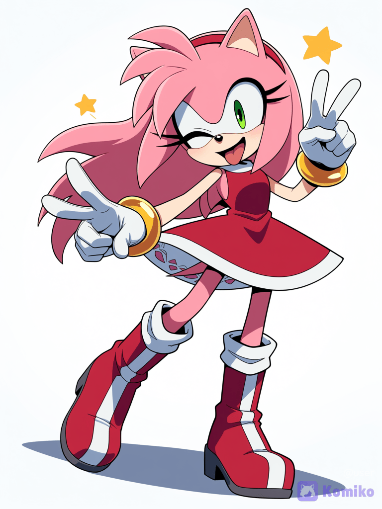 Amy Rose. V-pose