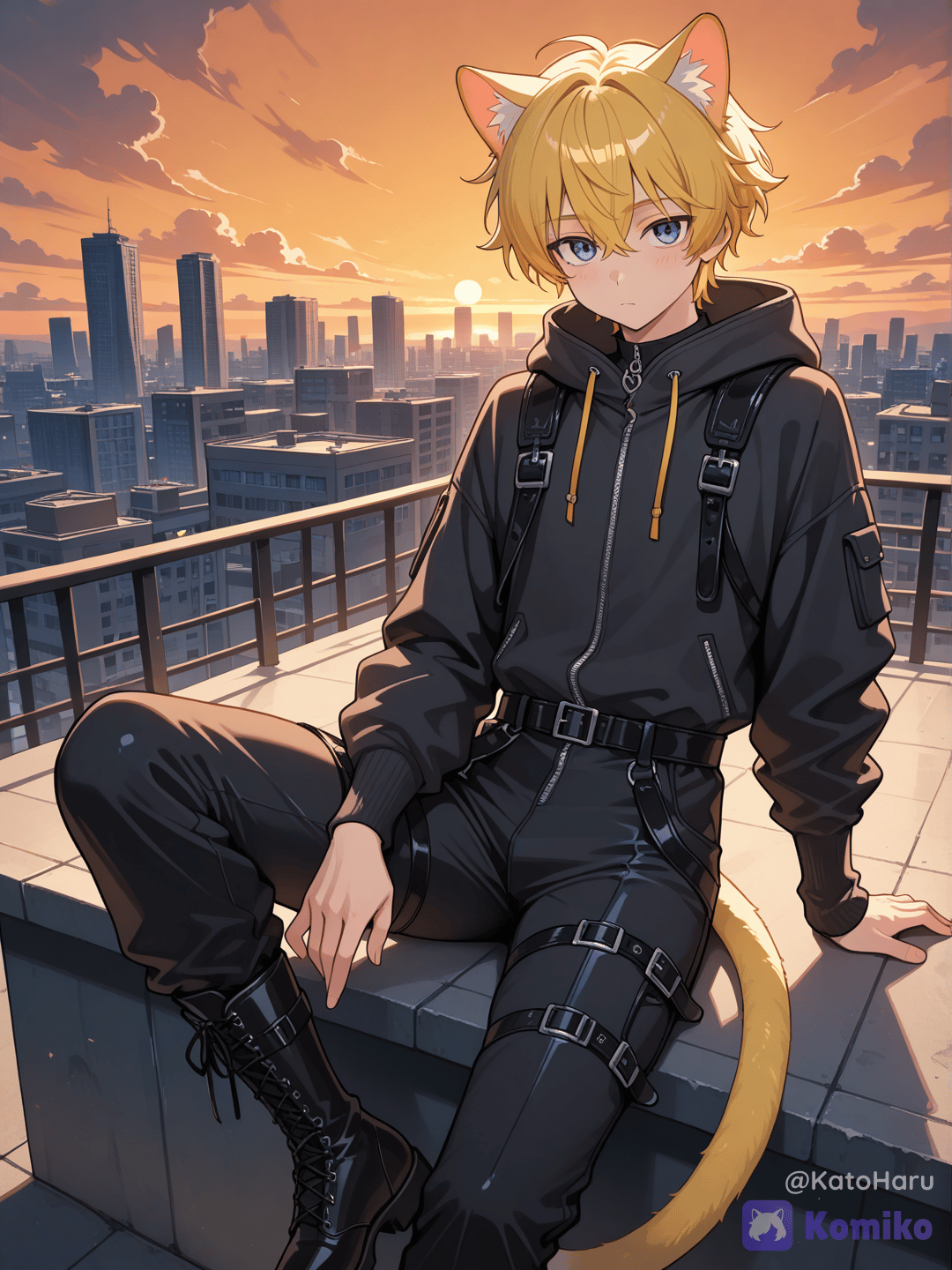 Sunset on the roof.