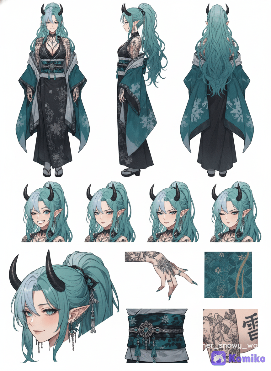 Teal Oni Snow Queen ❄️💙