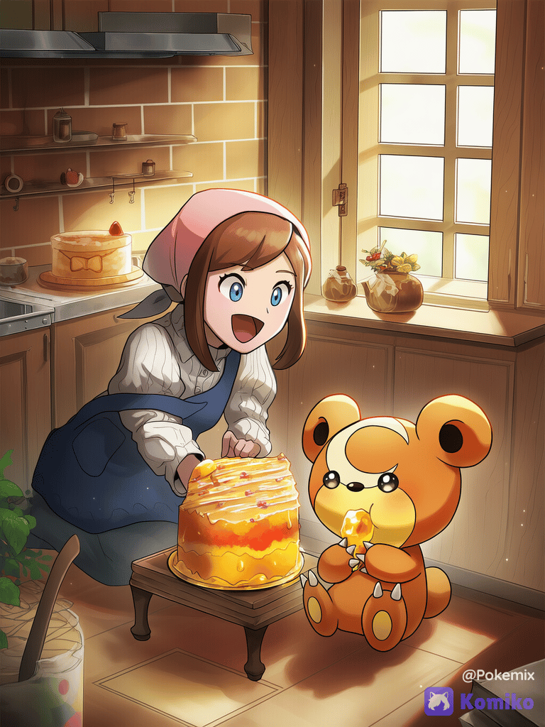 Horneando con teddiursa