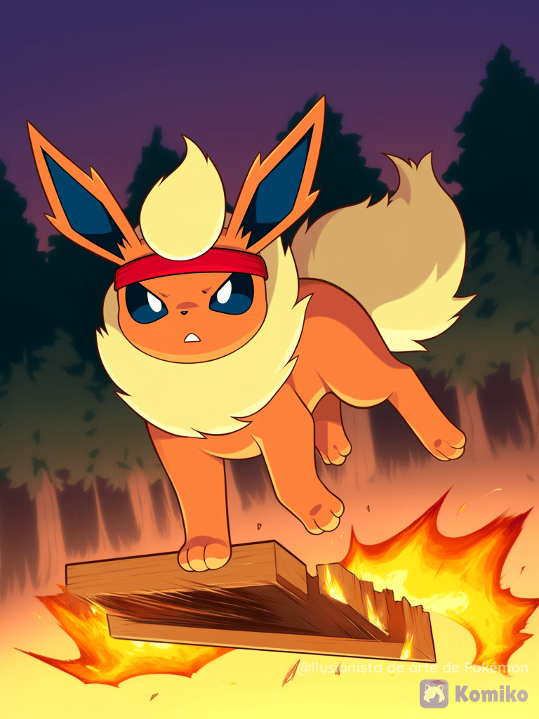 Flareon entrenando