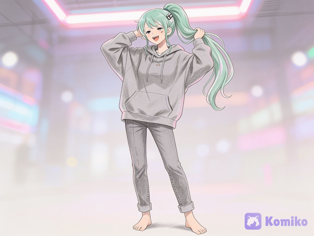Мику в уютном худи ✨