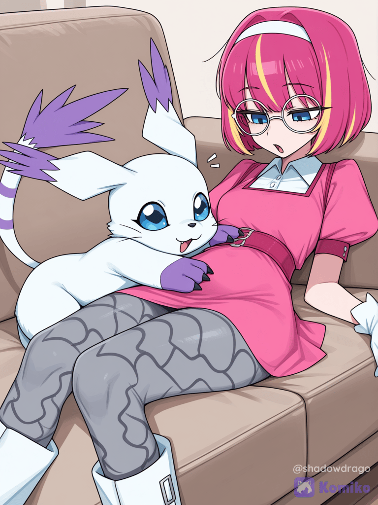 the witch of heart chilling with her gatomon4