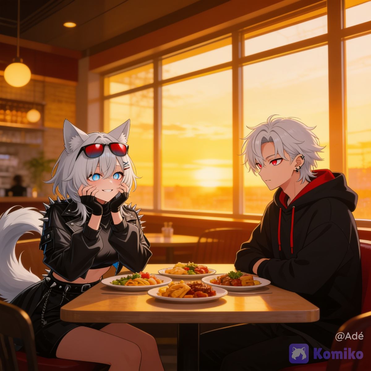 Coucher de soleil avec Akane 🐺✨