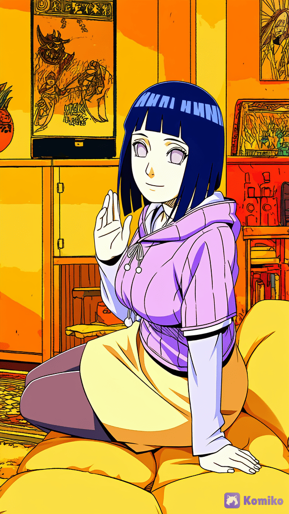 Hinata em sua sala de estar✨️