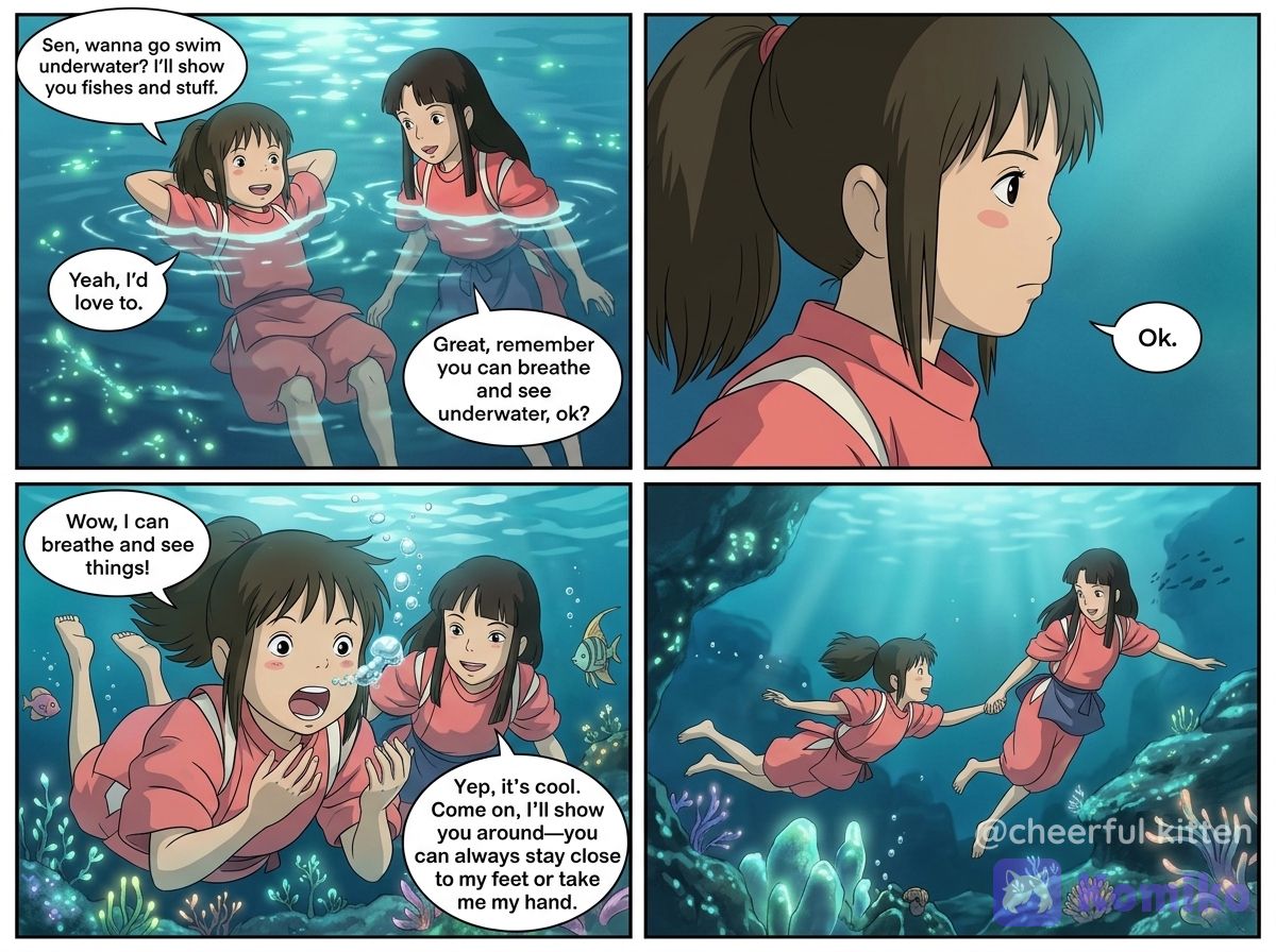 Chihiro and Lin at the secret underground pool part 2