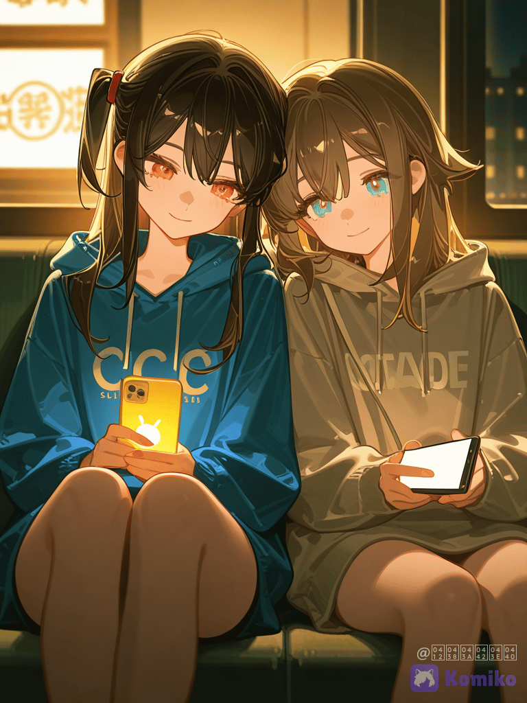 Вечер с подругой и телефонами 📱✨
