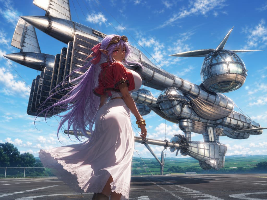 Lilith Cosplaying Aerith, Airship Scene