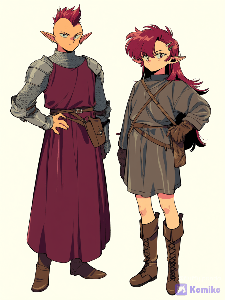 Elf knight and priestess